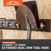 Extended Dual Arm Tool Hook - Rubber Coated