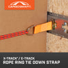 2" x 6" 2000 lb Rope Ring X-Track/E-Track Tie Down Strap 1 Pk Orange